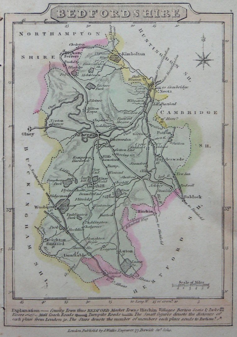Map of Bedfordshire - Wallis